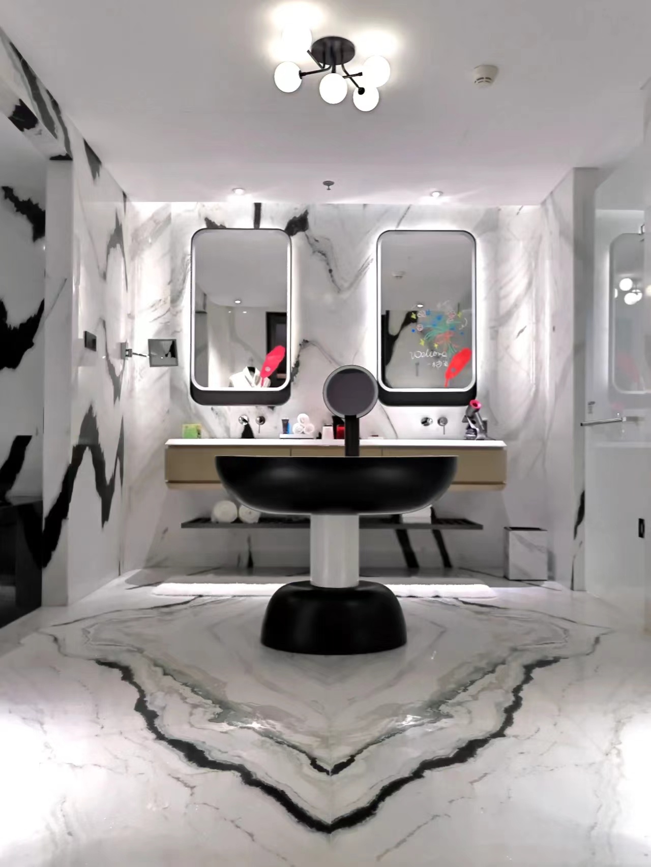  Panda White Marble Bathroom